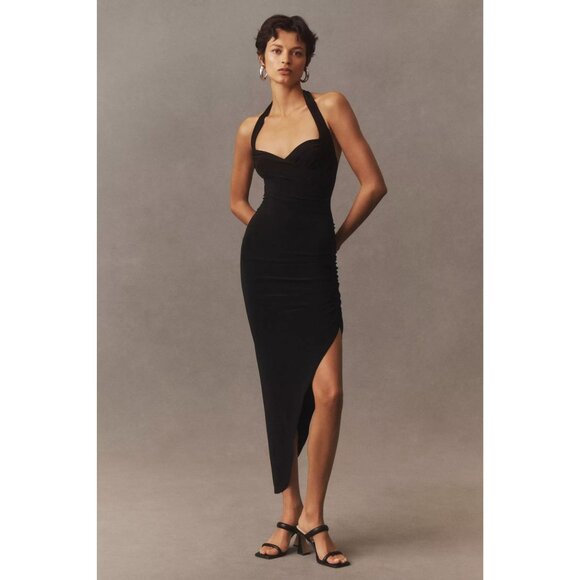 Norma Kamali Cayla Side Drape Gown in Black XSmall New Womens Long Dress - Picture 14 of 14